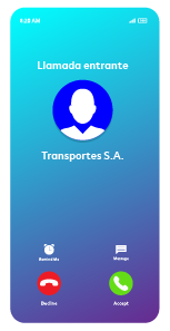 emisor llamada visible